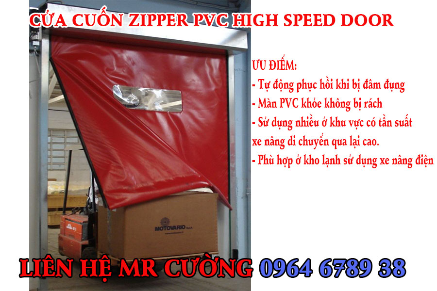 Cửa cuốn Zipper PVC Highspeed Door tự phục hồi